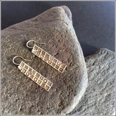 Pure silver rectangle geometric earrings by Annie Desantis