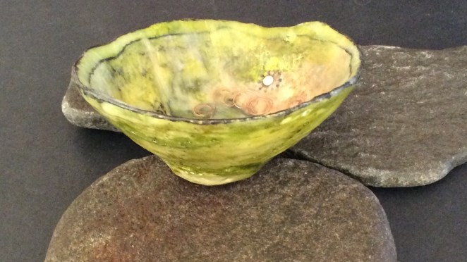 Copperlime Encaustic Bowl